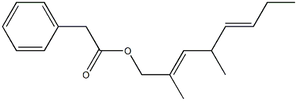 Phenylacetic acid 2,4-dimethyl-2,5-octadienyl ester Struktur