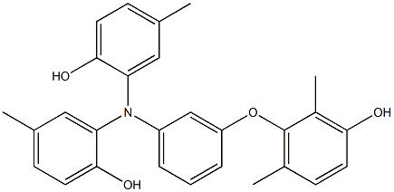 N,N-Bis(2-hydroxy-5-methylphenyl)-3-(3-hydroxy-2,6-dimethylphenoxy)benzenamine Struktur