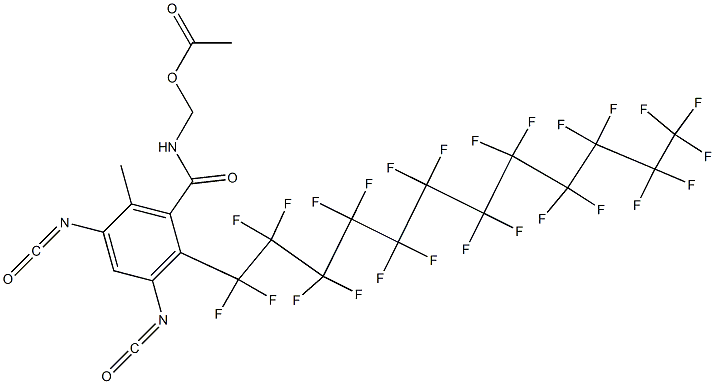 N-(Acetyloxymethyl)-2-(pentacosafluorododecyl)-3,5-diisocyanato-6-methylbenzamide Struktur