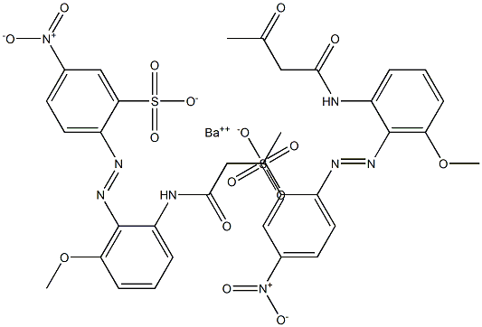 Bis[2-[2-(1,3-dioxobutylamino)-6-methoxyphenylazo]-5-nitrobenzenesulfonic acid]barium salt Struktur