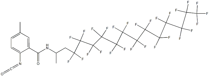 2-Isocyanato-5-methyl-N-[2-(heptacosafluorotridecyl)-1-methylethyl]benzamide Struktur