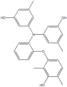 N,N-Bis(3-hydroxy-5-methylphenyl)-2-(3-hydroxy-2,4-dimethylphenoxy)benzenamine Struktur