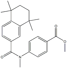 4-[N-[(5,6,7,8-Tetrahydro-5,5,8,8-tetramethylnaphthalen)-2-ylcarbonyl]methylamino]benzoic acid methyl ester Struktur