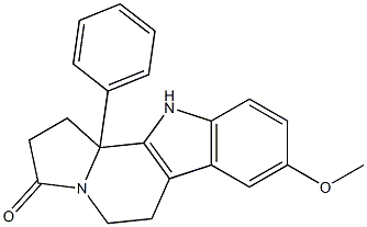 1,2,5,6,11,11b-Hexahydro-8-methoxy-11b-phenyl-3H-indolizino[8,7-b]indol-3-one Struktur