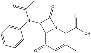 2-Carboxy-3-methyl-8-oxo-7-(phenylacetylamino)-5-thia-1-azabicyclo[4.2.0]oct-3-ene 5-oxide Struktur