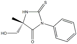 (5S)-5-Hydroxymethyl-2-thioxo-3-phenyl-5-methyl-4-imidazolidinone Struktur