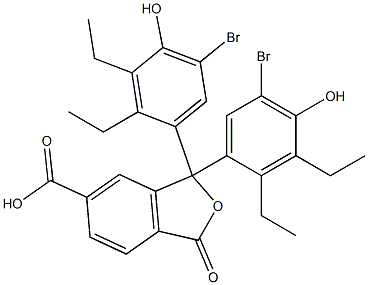 1,1-Bis(5-bromo-2,3-diethyl-4-hydroxyphenyl)-1,3-dihydro-3-oxoisobenzofuran-6-carboxylic acid Struktur