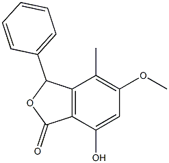 3-Phenyl-4-methyl-5-methoxy-7-hydroxyphthalide Struktur