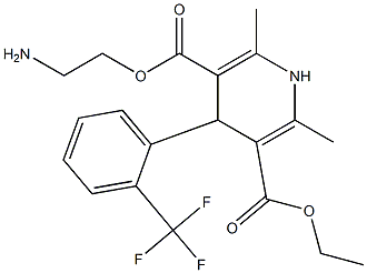 1,4-Dihydro-2,6-dimethyl-4-[2-(trifluoromethyl)phenyl]pyridine-3,5-dicarboxylic acid 3-ethyl 5-(2-aminoethyl) ester Struktur