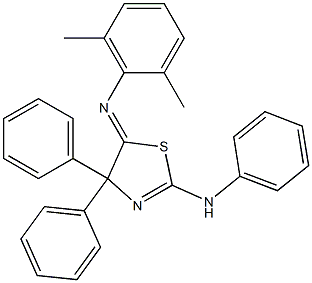 2-(Phenylamino)-5-(2,6-dimethylphenylimino)-4,4-diphenyl-2-thiazoline Struktur