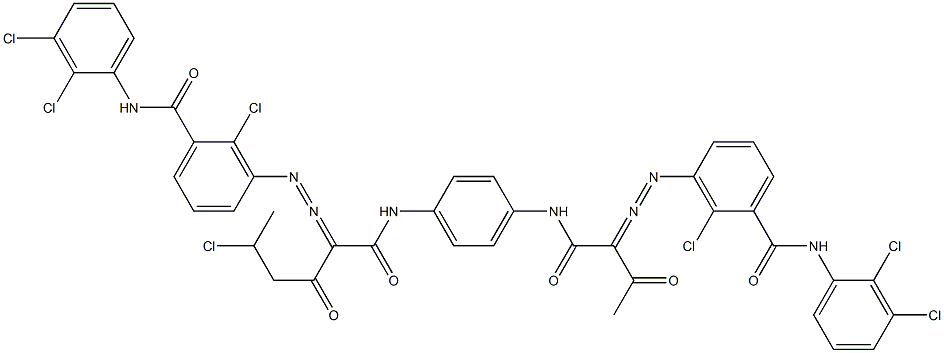 3,3'-[2-(1-Chloroethyl)-1,4-phenylenebis[iminocarbonyl(acetylmethylene)azo]]bis[N-(2,3-dichlorophenyl)-2-chlorobenzamide] Struktur