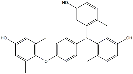 N,N-Bis(3-hydroxy-6-methylphenyl)-4-(4-hydroxy-2,6-dimethylphenoxy)benzenamine Struktur