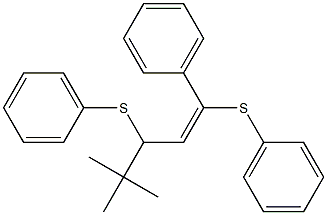 (E)-1,3-Bis(phenylthio)-1-phenyl-4,4-dimethyl-1-pentene Struktur