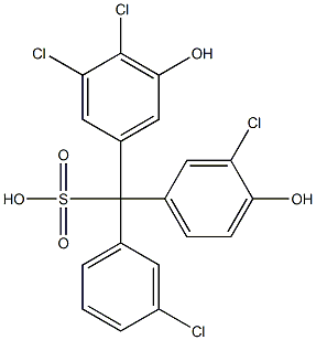 (3-Chlorophenyl)(3-chloro-4-hydroxyphenyl)(3,4-dichloro-5-hydroxyphenyl)methanesulfonic acid Struktur