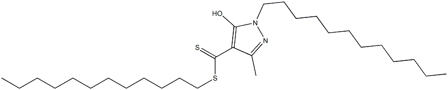 1-Dodecyl-3-methyl-5-hydroxy-1H-pyrazole-4-dithiocarboxylic acid dodecyl ester Struktur