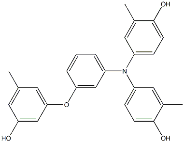 N,N-Bis(4-hydroxy-3-methylphenyl)-3-(3-hydroxy-5-methylphenoxy)benzenamine Struktur