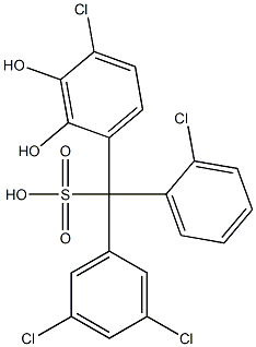 (2-Chlorophenyl)(3,5-dichlorophenyl)(4-chloro-2,3-dihydroxyphenyl)methanesulfonic acid Struktur