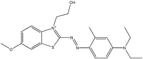 2-[(4-Diethylamino-2-methylphenyl)azo]-3-(2-hydroxyethyl)-6-methoxybenzothiazol-3-ium Struktur