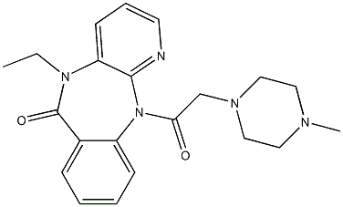 5,11-Dihydro-5-ethyl-11-[(4-methyl-1-piperazinyl)acetyl]-6H-pyrido[2,3-b][1,4]benzodiazepin-6-one Struktur