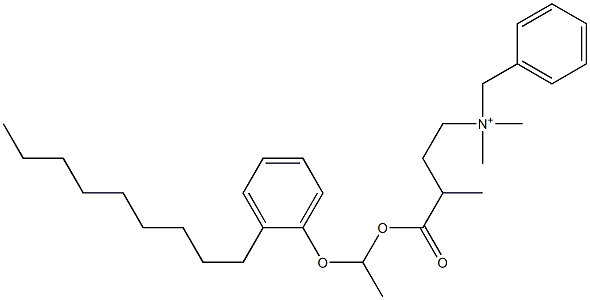 N,N-Dimethyl-N-benzyl-N-[3-[[1-(2-nonylphenyloxy)ethyl]oxycarbonyl]butyl]aminium Struktur