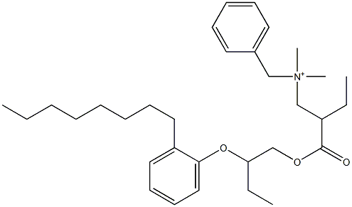 N,N-Dimethyl-N-benzyl-N-[2-[[2-(2-octylphenyloxy)butyl]oxycarbonyl]butyl]aminium Struktur