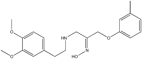 1-(3-Methylphenoxy)-3-[2-(3,4-dimethoxyphenyl)ethyl]aminoacetone (E)-oxime Struktur