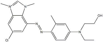 5-Chloro-7-[[4-[ethyl(2-hydroxyethyl)amino]-2-methylphenyl]azo]-1,3-dimethyl-1H-benzimidazol-3-ium Struktur