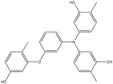 N,N-Bis(3-hydroxy-4-methylphenyl)-3-(3-hydroxy-6-methylphenoxy)benzenamine Struktur