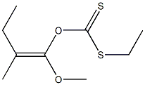 Dithiocarbonic acid O-(1-methoxy-2-ethyl-2-methylvinyl)S-ethyl ester Struktur