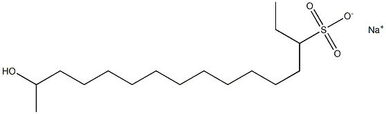 15-Hydroxyhexadecane-3-sulfonic acid sodium salt Struktur