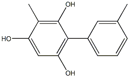 2-Methyl-4-(3-methylphenyl)benzene-1,3,5-triol Struktur