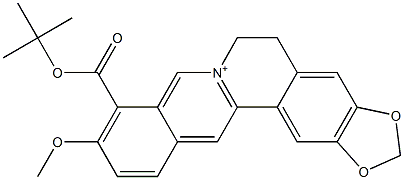 5,6-Dihydro-9-(tert-butoxycarbonyl)-10-methoxybenzo[g]-1,3-benzodioxolo[5,6-a]quinolizinium Struktur