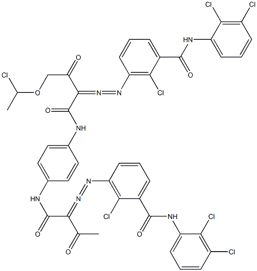 3,3'-[2-[(1-Chloroethyl)oxy]-1,4-phenylenebis[iminocarbonyl(acetylmethylene)azo]]bis[N-(2,3-dichlorophenyl)-2-chlorobenzamide] Struktur