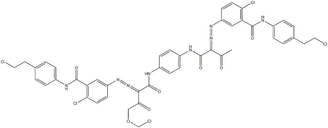 3,3'-[2-(Chloromethoxy)-1,4-phenylenebis[iminocarbonyl(acetylmethylene)azo]]bis[N-[4-(2-chloroethyl)phenyl]-6-chlorobenzamide] Struktur