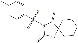 4-Methylene-3-(4-methylphenylsulfonyl)-1-oxa-3-azaspiro[4.5]decan-2-one Struktur