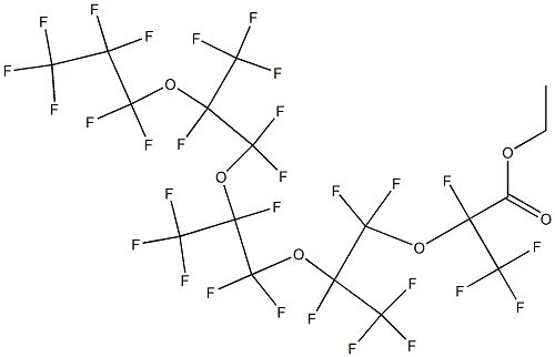 2-[3,6,9-Tris(trifluoromethyl)hexadecafluoro-1,4,7,10-tetraoxatridecan-1-yl]-2,3,3,3-tetrafluoropropionic acid ethyl ester Struktur