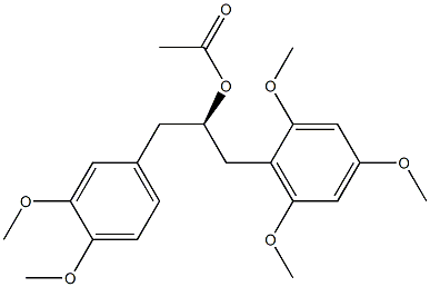 [R,(+)]-1-(3,4-Dimethoxyphenyl)-3-(2,4,6-trimethoxyphenyl)-2-propanol acetate Struktur