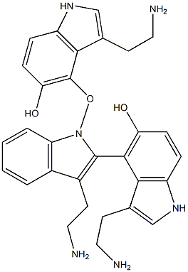 3-(2-Aminoethyl)-4-[[3,3'-bis(2-aminoethyl)-5'-hydroxy-2,4'-bi[1H-indol]-5-yl]oxy]-5-hydroxy-1H-indole Struktur