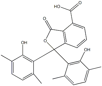 1,3-Dihydro-1,1-bis(6-hydroxy-2,5-dimethylphenyl)-3-oxoisobenzofuran-4-carboxylic acid Struktur