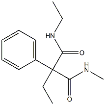 2-Ethyl-2-phenyl-N-methyl-N'-ethylmalonamide Struktur