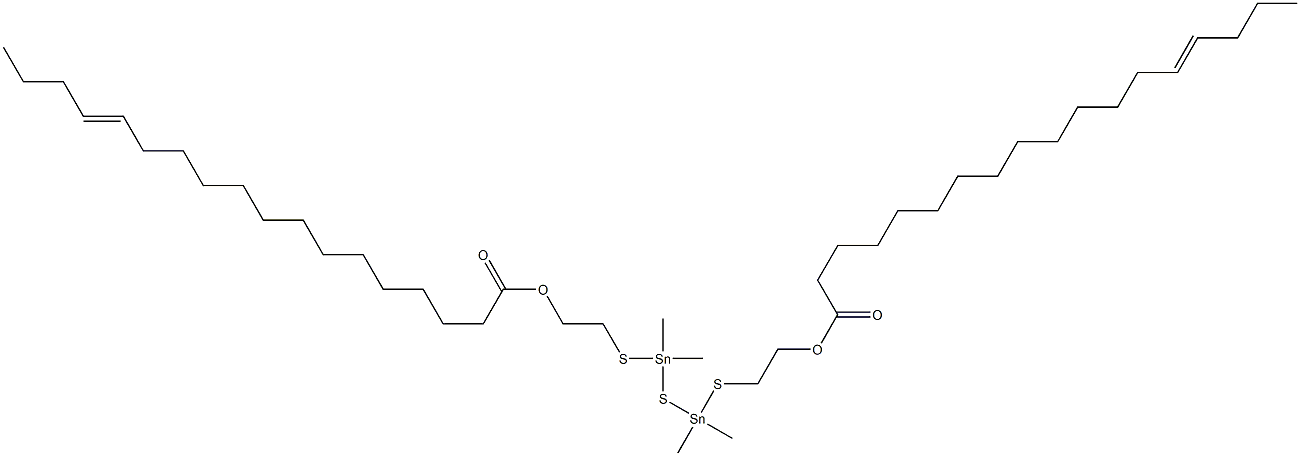 Bis[dimethyl[[2-(13-heptadecenylcarbonyloxy)ethyl]thio]stannyl] sulfide Struktur