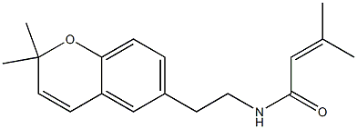 N-[2-(2,2-Dimethyl-2H-1-benzopyran-6-yl)ethyl]-3-methyl-2-butenamide Struktur