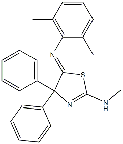 2-(Methylamino)-5-(2,6-dimethylphenylimino)-4,4-diphenyl-2-thiazoline Struktur