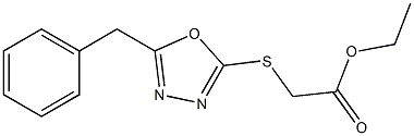 [(5-Benzyl-1,3,4-oxadiazol-2-yl)thio]acetic acid ethyl ester Struktur