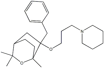 1,3,3-Trimethyl-6-benzyl-6-(3-piperidinopropoxy)-2-oxabicyclo[2.2.2]octane Struktur