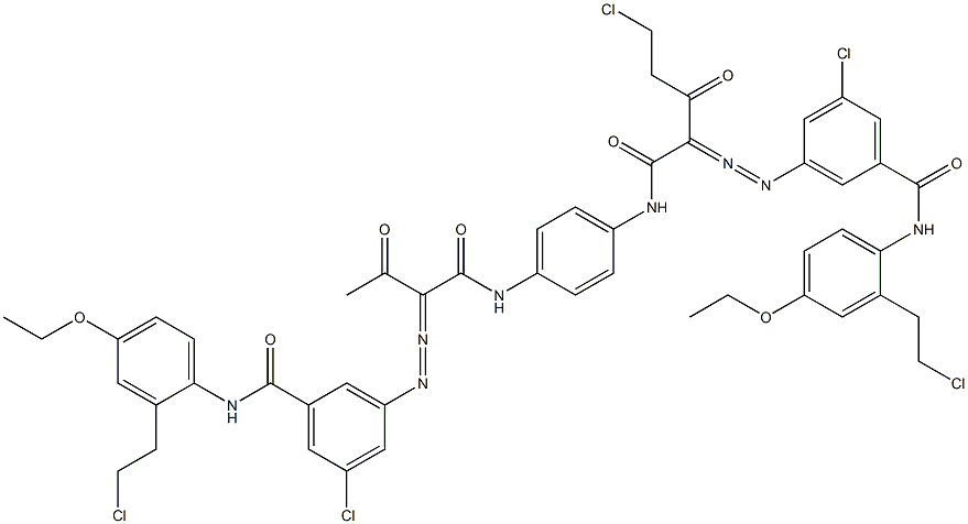 3,3'-[2-(Chloromethyl)-1,4-phenylenebis[iminocarbonyl(acetylmethylene)azo]]bis[N-[2-(2-chloroethyl)-4-ethoxyphenyl]-5-chlorobenzamide] Struktur