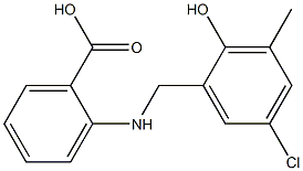 2-[[(2-Hydroxy-3-methyl-5-chlorophenyl)methyl]amino]benzoic acid Struktur