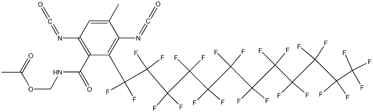 N-(Acetyloxymethyl)-2-(pentacosafluorododecyl)-3,6-diisocyanato-4-methylbenzamide Struktur