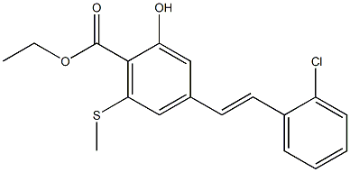 4-[(E)-2-(2-Chlorophenyl)ethenyl]-2-hydroxy-6-(methylthio)benzoic acid ethyl ester Struktur