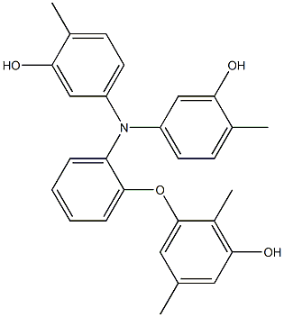 N,N-Bis(3-hydroxy-4-methylphenyl)-2-(3-hydroxy-2,5-dimethylphenoxy)benzenamine Struktur